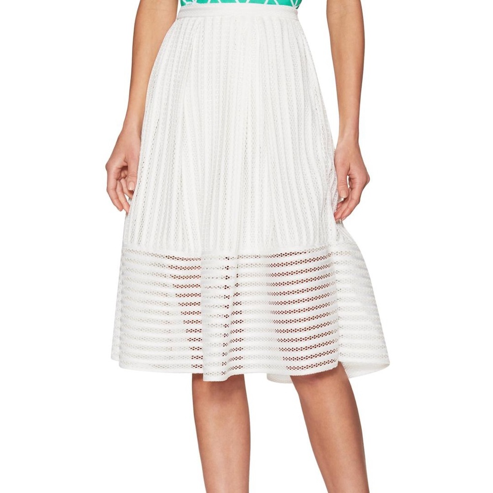 White Zoë & Sam Eyelet Midi Skirt Size M